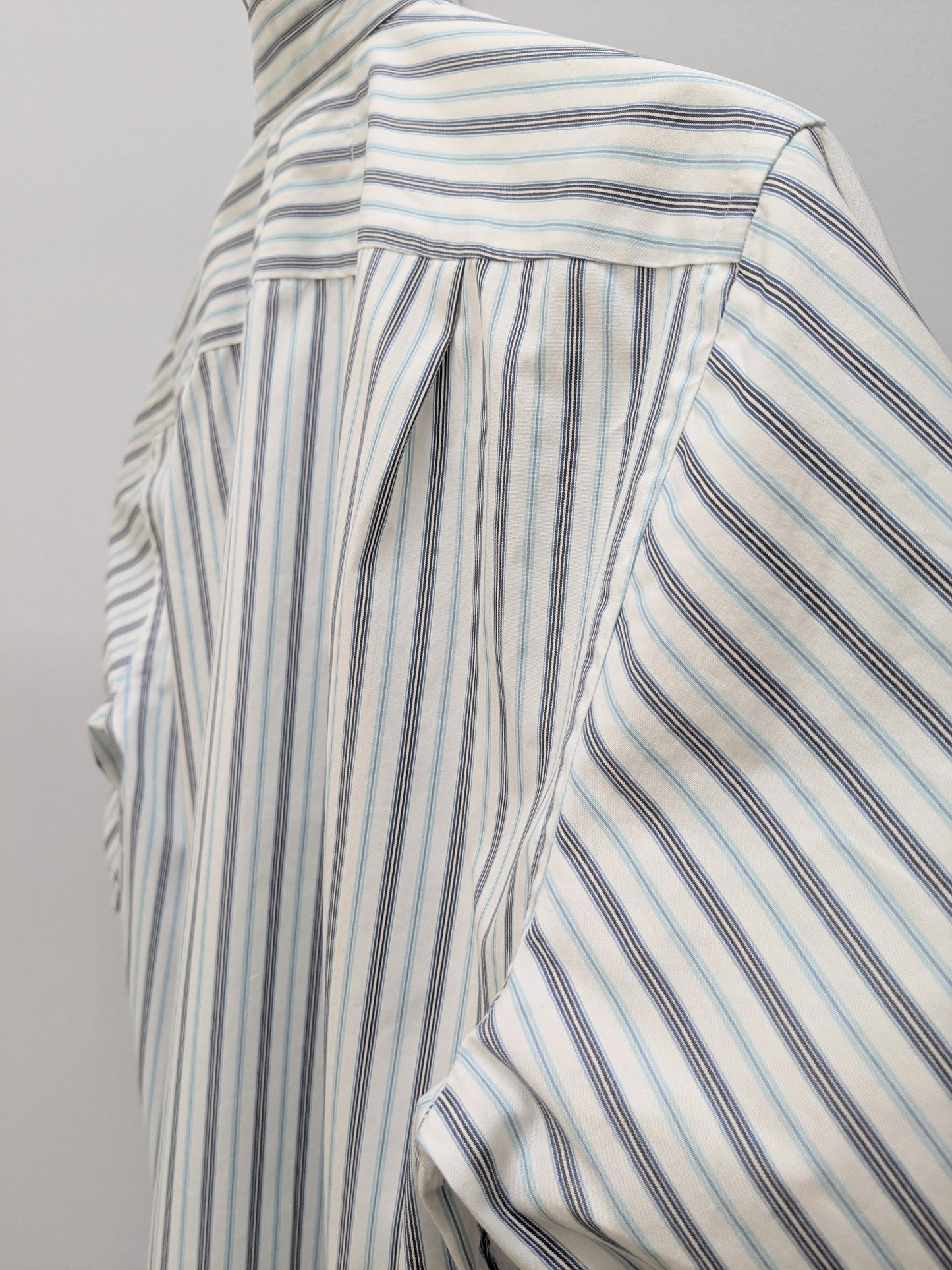 Rüschenbluse | Streifen | Weiss  | Unikat
