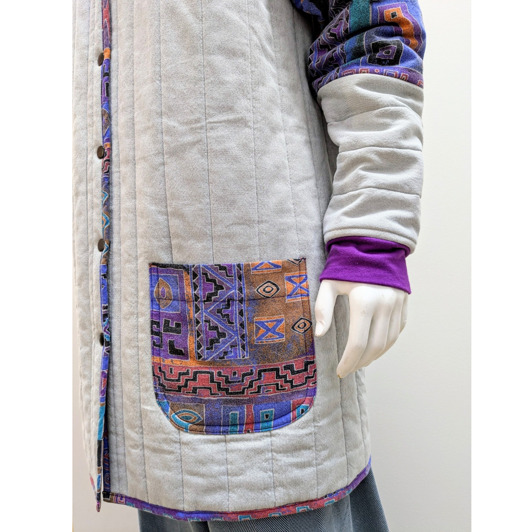 Steppmantel Ethno Streifen | Onesize